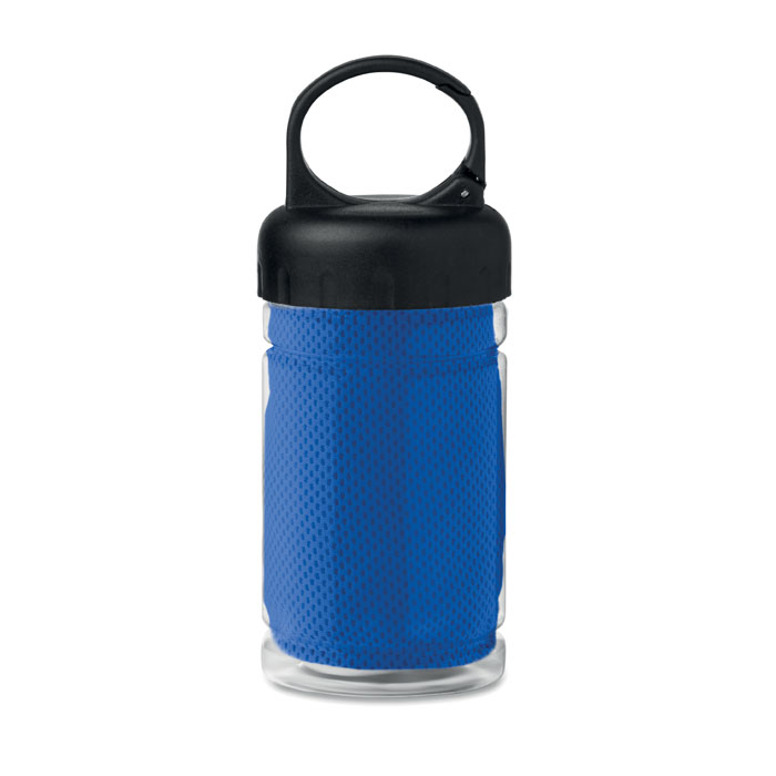 Bouteille et serviette de sport publicitaire - Fris Bleu royal